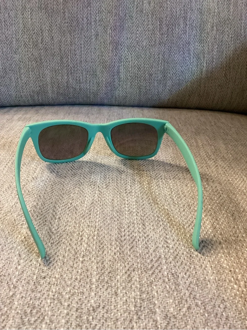 Toddler Turquoise Frame Sunglasses with Rainbow Mirror Lenses